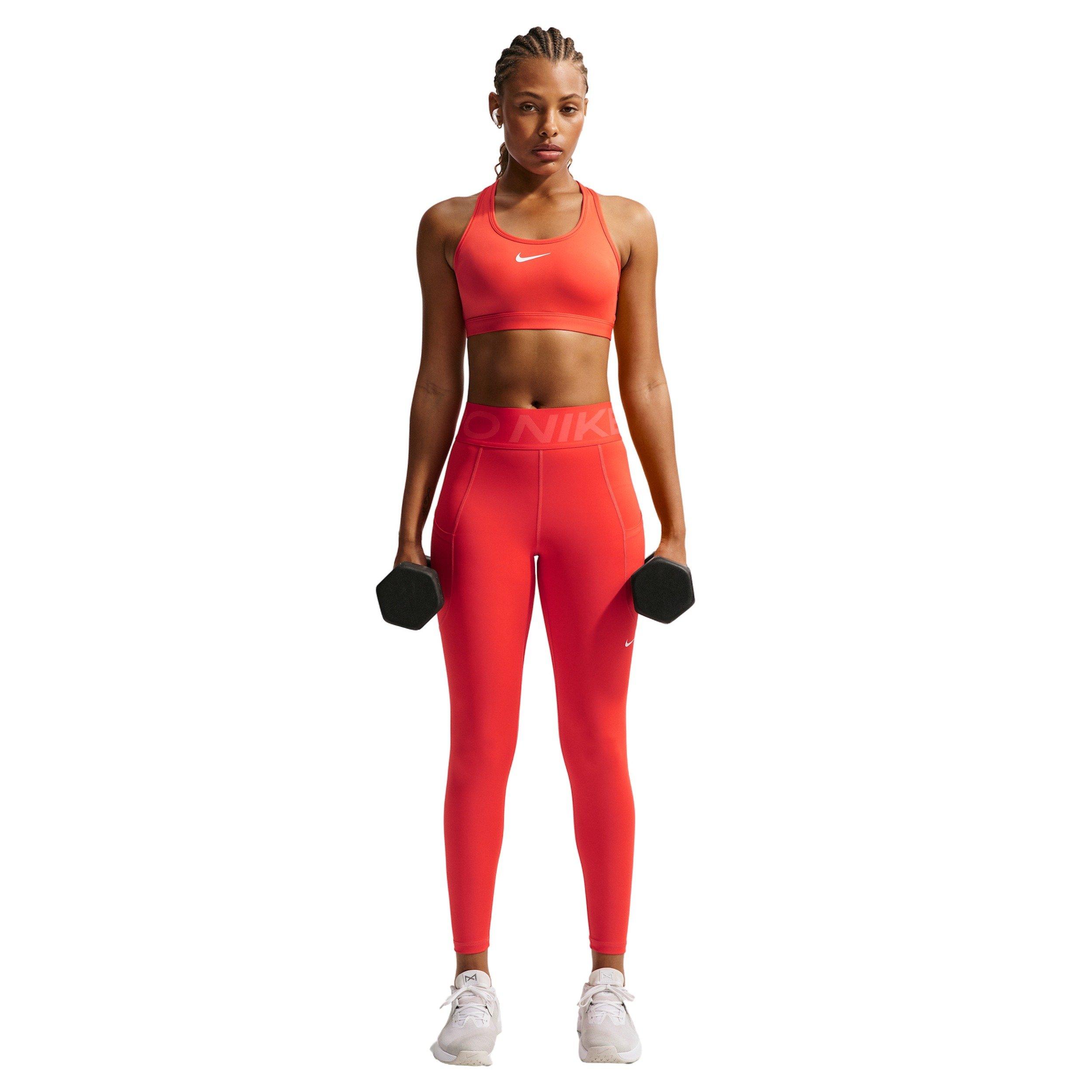 Nike Women's Pro Sculpt High-Waisted 7/8 Leggings with Pockets - Lt Crimson/White - LT CRIMSON/WHITE